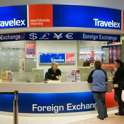 At the airport, there is always at least one currency exchange court to exchange korean won to php